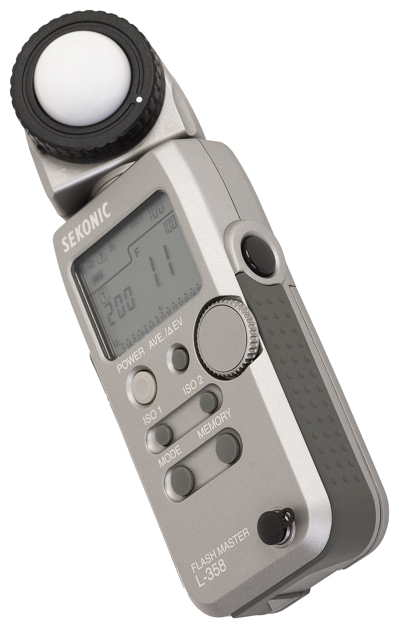 A handheld flash light meter