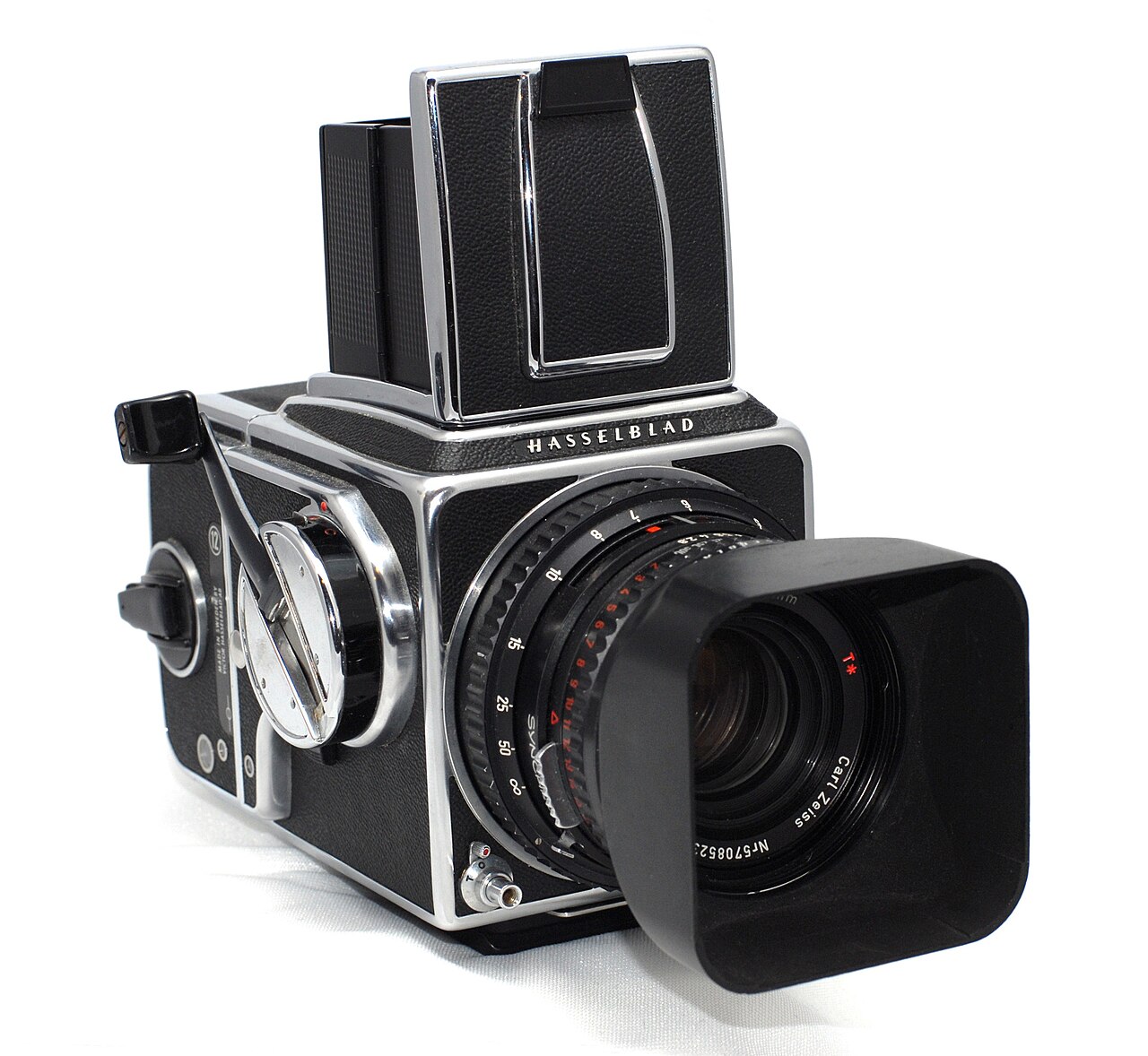 A medium-format studio camera on a table